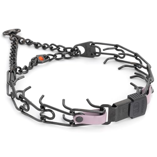 Herm Sprenger Black Stainless Steel Dog Collar with Quick Release ClicLock Buckle and Biothane Insert Training Collar Made in Germany (Pastel Purple, 23in x 3.2mm(Neck Size up to19-20in)) - color: Pastel Purple, size: 23in x 3.2mm(neck size up to19-20in)
