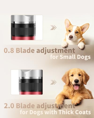 iBTC Dog Shaver Clippers Low Noise Rechargeable Cordless Electric Quiet Hair Clippers Set for Dogs Cats Pets Features a Ceramic Blade Head that is Removable (red)