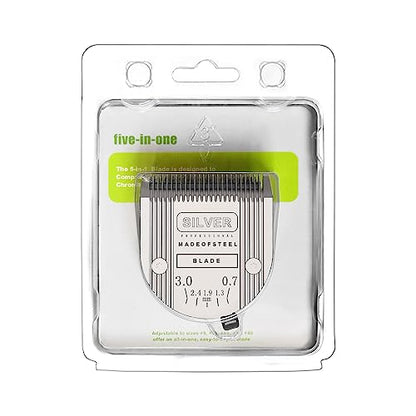 5 in 1 Replacement Blades Compatible with WAHL Bravura .Chromado，Creativa，Figura Dog Clippers for Dogs Grooming（2 Packs - color: Silver