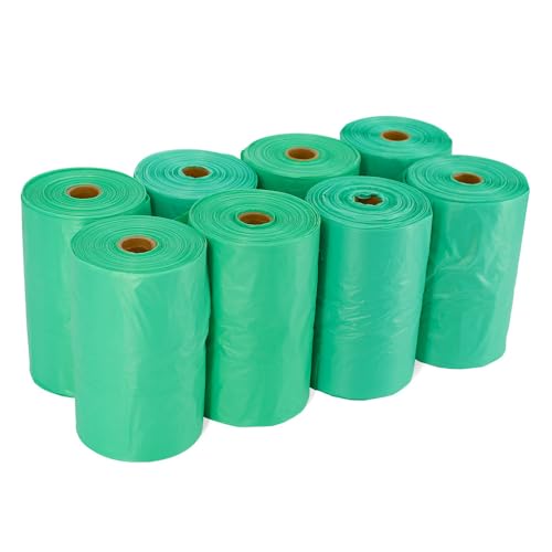ZERO WASTE USA - Extra Durable Tie-Handle Pet Waste Bags - 2,400 of 7" x 15" w/ 5" side gusset Dog Poop Bags - fits any jumbo Poopy roll dispenser - Case of 8 Rolls with 300 Leak-Proof bags per roll