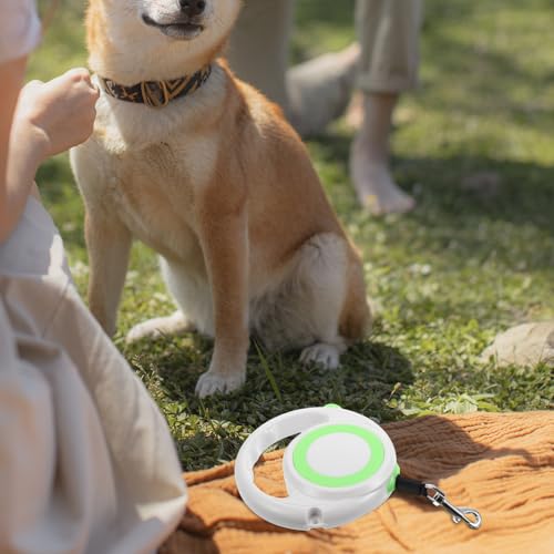 VICASKY Retractable Dog Leash Adjustable Length with Automatic Ring Design, Heavy Duty Pet Telescopic Traction Rope for Small to Large Dogs, Comfortable Walking and Running Leash in Green