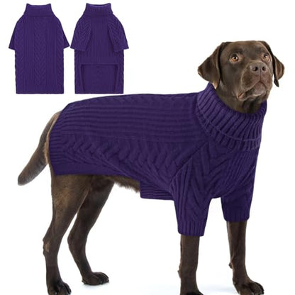 Dog Sweaters for Large Dog Girl Boy, Turtleneck Long Sleeve Knitted Pets Pullover Fall Winter Warm Solid Pull-on Pet Sweatshirt Rottweiler (RoyalBlue, 2XL) - color: RoyalBlue, size: XX-Large