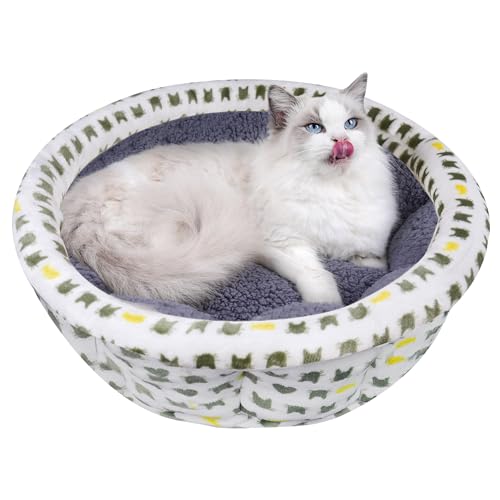 AIWIKIDE Super Soft Small Dog & Cat Bed, Anti-Anxiety Puppy Cuddler, Cozy Round Fluffy Plush Pet Bed, Machine Washable Faux Fur Donut Cuddler, Grey - color: Grey