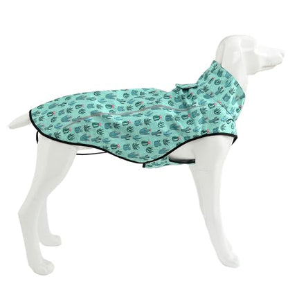 Mile High Life Dog Raincoat, Adjustable Waterproof Reflective Rain Jacket for Small Medium Large Dogs, Lightweight Breathable Pet Rain Coat with Leash Hole(Green Cactus,XXS Chest 16-19") - color: Green Cactus, size: XXS Chest 16"-19"