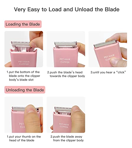 Replaceable Charging Cable&Standard Size Ceramic Blade Set,Pet Dog Hair Clipper Cat Trimmer Used Blade - color: Charger Cable+standard Blade