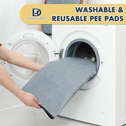 DAHAPYBOO Washable Pee Pads for Dogs 36x41,4 Pack | Reusable Puppy Pads for Dogs Non-Slip Waterproof Pet Training Pads for Crate, Playpen, Bed, Sofa,Whelping Box, Potty Training - size: 36X41-4P