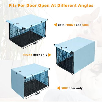 X-ZONE PET Double Door Dog Crate Cover - Polyester Pet Kennel Cover Fits 24 inches Wire Dog Cage Blue - color: Blue, size: 24.0"L x 18.0"W x 20.0"H
