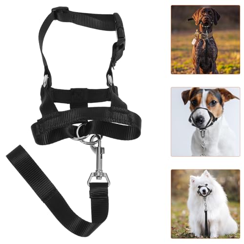 Healifty Adjustable Soft Dog Muzzle 2pcs Set Large Size Pet Grooming Mask for Training Walking and Travel