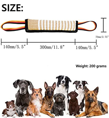 Clysoru Dog Tug Toy Tough Jute Bite Pillow Lasting Training Equipment Puppy to Large Dogs Interactive for Large and Small - color: Black flag