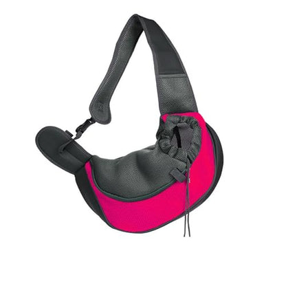 Pet Dog Sling Carrier, Breathable Mesh Adjustable Puppy Sling Carrier Hand Free for Small Dog Cat, M, Rose - color: Rose, size: 13.0"L x 9.1"W x 2.0"H