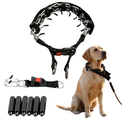 Comfort Dog Collar, Stainless Steel Collar with Quick Release Buckle, Adjustable Comfort Tip with Nylon Cover for Small Medium Large Dogs (Black, L(19-21”Neck,3.5mm)) - color: Black, size: L