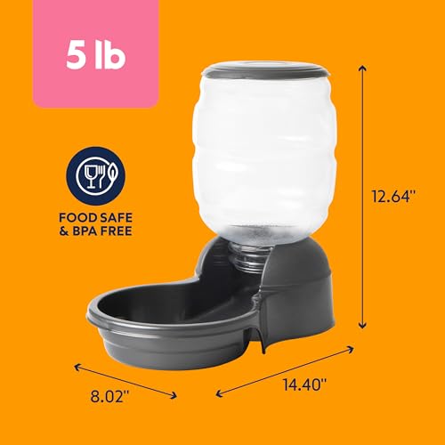 Petmate® Replendish® Automatic Dog Feeder Gravity Pet Treat Dispenser with Microban Antimicrobial Protection, Wide Mouth Bowl, 100% BPA Free - 5 lb - size: Medium