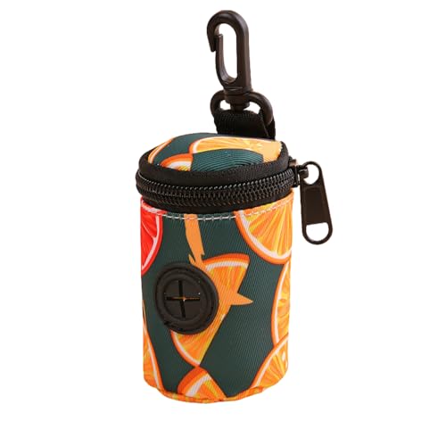 Dog Poop Bag Holder for Leash, Doggie Waste Bag Dispenser, Soft Fabric Dog Poop Bag Holder for Walking Accessories (Orange) - color: Orange