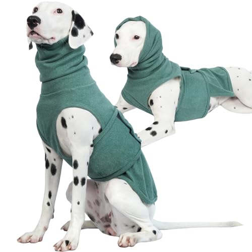 ROZKITCH Dog Anxiety Vest Calming Jacket with Hoodie Soft Dog Ears Cover, Derong Fleece Ear Wrap for Fireworks Travel Vet Visit Separation Relief, Calming Shirt Wrap Green S - color: Green, size: S
