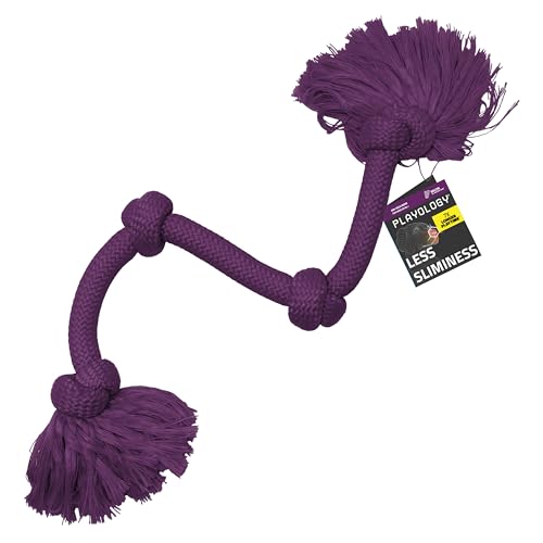 Playology Dog Toys | Dri-Tech Rope Tug of War Dog Toy for Tough Chewers | Bacon Scented Mega Size Tug Rope Toys for Extra Large Dogs - size: Mega, style: Bacon
