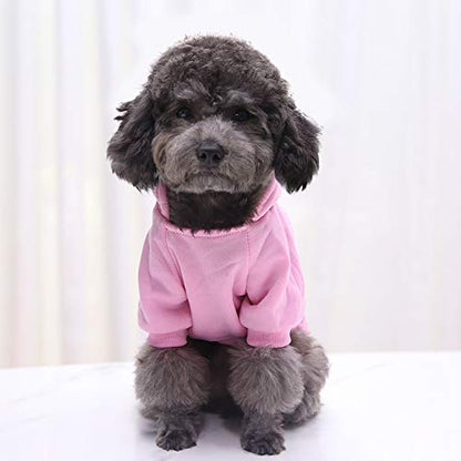Idepet Pet Dog Hoodies Dog Clothes for Small Dogs Vest Chihuahua Clothes Warm Coat Jacket Autumn Puppy Outfits Cats Dogs Clothing(M, Pink) - color: Pink, size: Medium