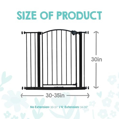 Regalo Safety 30-35” Extra Wide Baby Gate for Doorways & Bottom of Stairs, Pressure Mounted Walk-Through Gate for Babies, Toddlers & Pets, Bronze - color: Bronze - 30-35"w X 30"h