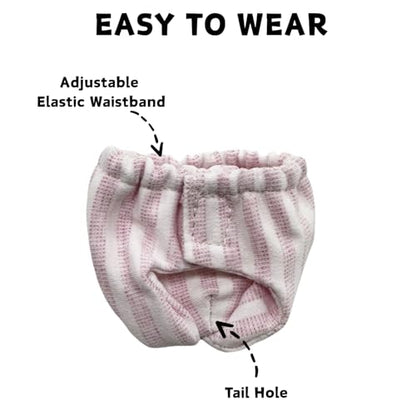 Washable Squirrel Diapers - Extra Small Reusable Pet Cloth Diapers Highly Absorbent Leak-Proof Urine Wet Pants with Adjustable Waistline for Indoor Squirrel (Pink, M (3.9" - 6.3"), Count, 1) - color: Pink