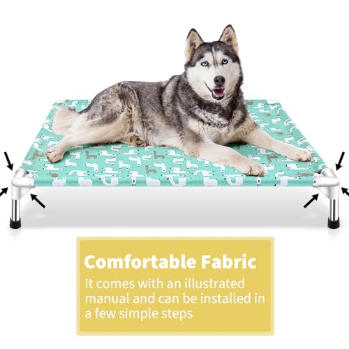 Elevated Dog Bed Pet cot for Large Dogs, Indoor and Outdoor Use for Large Pets - size: Large