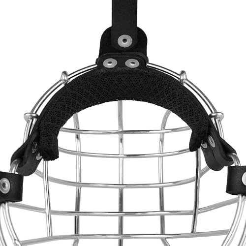 Pitbull Dog Muzzle Metal Mask Amstaff Secure Wire Basket Adjustable Durable Leather Straps for Large Dogs (Steel) - color: Steel