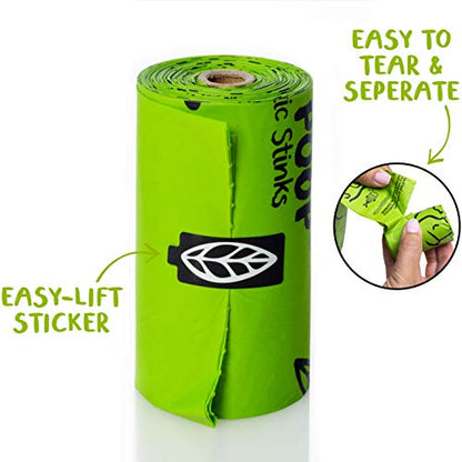 PLANET POOP Home Compostable Dog Poop Bags on Refill Rolls, 240 Un-Scented Pet Waste Bags, Thick Leakproof Plant-Based Doggy Bag, Cat & Dogs Supplies - size: 240 Count (Pack of 1)