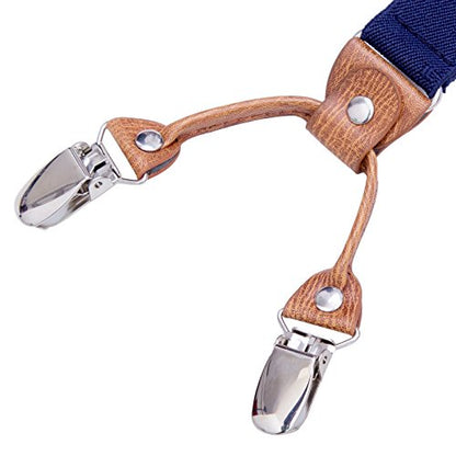 AWAYTR Kids Boys Adults Suspenders - 4 Sizes Sturdy Metal Clips Elastic Adjustable Suspender - color: Black, size: 43Inches (Over 12 Years)