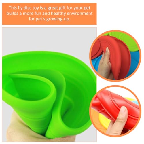 PRETYZOOM 5pcs Dog Flying Disc Set, Bite-Resistant Silicone Throwing Discs, Floating Interactive Chew for Puppy Outdoor Training and Exercise