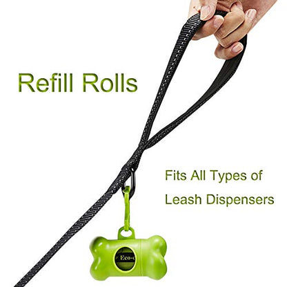 ECO-CLEAN Dog Poop Bags, 24 Rolls/360 Bags with Dispenser, Dog Waste Bags, Unscented, Leak-Proof, Easy Tear-Off - color: Green