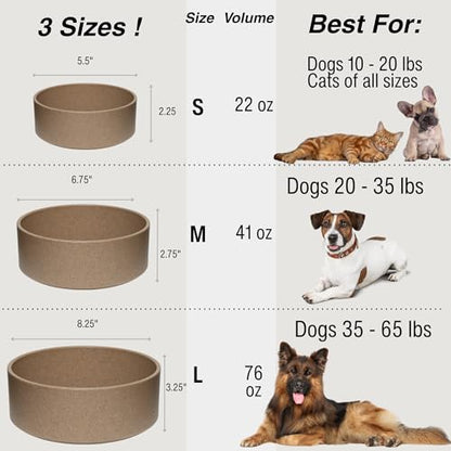 Loving Pets - Dolce Bamboo - Eco-Friendly Pet Bowls & Dishes for Dog, Cats, Puppy Food and Water Dish -Sustainable and Dishwasher Safe, Made with Real Bamboo (Medium, Coffee-Brown) - color: Coffee Brown, size: Medium Dish