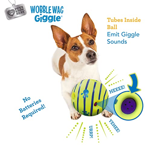 Wobble Wag Giggle Ball, Interactive Dog Toy, Fun Giggle Sounds When Rolled or Shaken, Pets Know Best, As Seen On TV - style: Original
