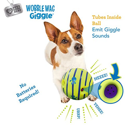 Wobble Wag Giggle Ball, Interactive Dog Toy, Fun Giggle Sounds When Rolled or Shaken, Pets Know Best, As Seen On TV - style: Original