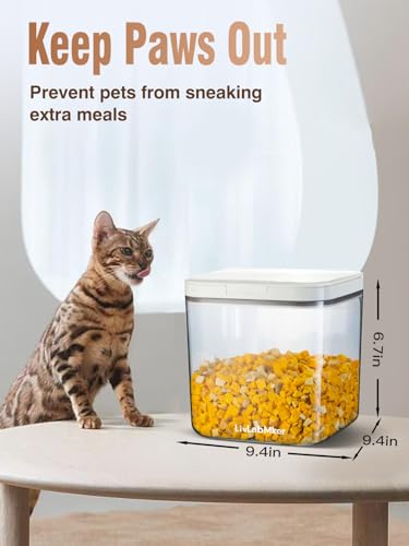 LivLab Mker Airtight Dog Food Storage Container 5 lbs - Pet Food Containers with Lids, Keeps Dry, Flour & Rice Storage Bin with Measuring Cup, Dog Treat & Cat Food Holder (6 lbs) White - color: (D983)-11L-1