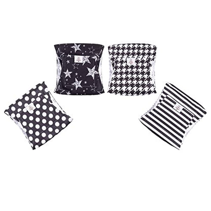 CuteBone Dog Diapers Male 4 Pack Puppy Wraps Reusable Doggie Belly Bands for Male Dogs Small Medium Large - size: L(17"-21")