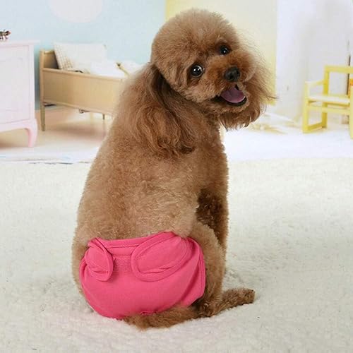 Dog Sanitary Pant,Breathable Cotton Washable Female Dog Diaper Dog Suspender Nappy Menstrual Underwear Pants for Girl Female Dog Menstruation and Avoid Harassment (L)