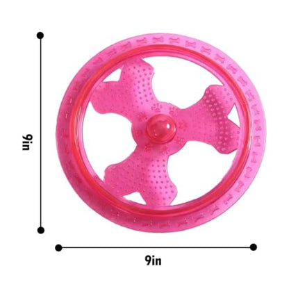 Dog Flying Disc, Outdoor Dog Toys, Dog Fetch Toy, Dog Toy for Medium Dogs and Large Dogs, Lightweight Soft Frisbee for Fetch, Tug of War, Catch, Play, 9 inch, Magenta - color: Magenta