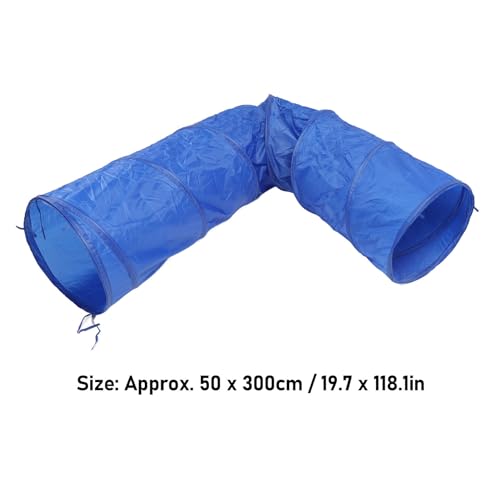 Dog Agility Tunnel for Dogs, Foldable Pet Training Tunnel with Carry Bag, 19.7x118.1in Oxford Fabric for Outdoor Play, Running Skills Exercise