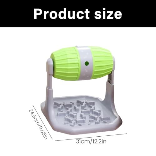Rolling Treat Dispenser Dog Toy with Adjustable Food Opening Nonslip Base Interactive Feeding Game for Canine Enrichment Cognitive Training Dog Toy - color: Green