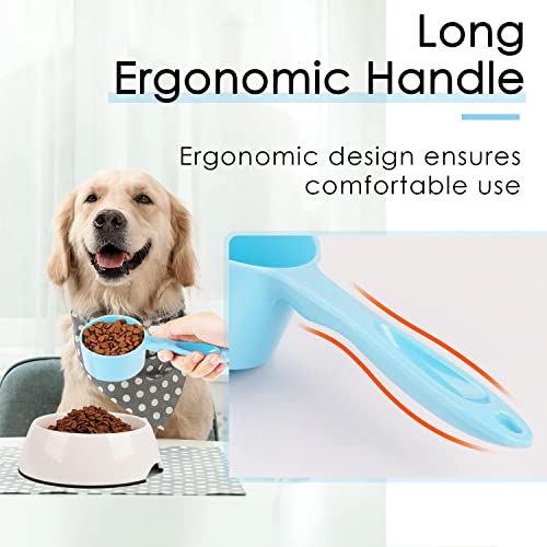 Super Design 1/2 Cup Dog Food Scoop for Container Melamine Measuring Scoop for Dogs Cats Birds and Rabbits Pet Food Feeding Scoop Dishwasher Safe - Baby Blue - color: Baby Blue ½ Cup