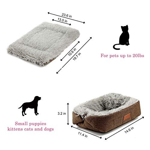 Self Warming Cat Bed, Foldable Self Heated Cat Mat Extra Warm Thermal Heating Pet Pad 24 x 20 inch for Indoor Outdoor Cats, Non-Slip Bottom Washable Non Electric Brown - color: Brown
