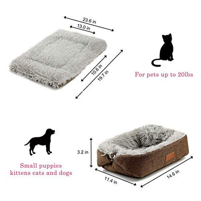 Self Warming Cat Bed, Foldable Self Heated Cat Mat Extra Warm Thermal Heating Pet Pad 24 x 20 inch for Indoor Outdoor Cats, Non-Slip Bottom Washable Non Electric Brown - color: Brown