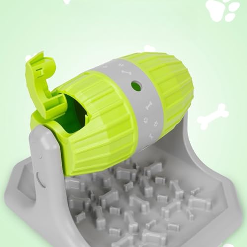 Rolling Treat Dispenser Dog Toy with Adjustable Food Opening Nonslip Base Interactive Feeding Game for Canine Enrichment Cognitive Training Dog Toy - color: Green
