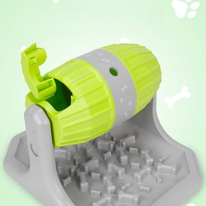 Rolling Treat Dispenser Dog Toy with Adjustable Food Opening Nonslip Base Interactive Feeding Game for Canine Enrichment Cognitive Training Dog Toy - color: Green