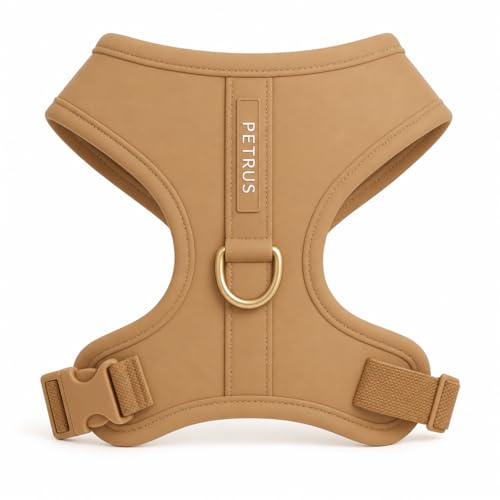 Premium No-Pull Dog Harness Soft Neoprene & Breathable Mesh Vest with Front & Back Clip D-Rings Adjustable Lightweight Walking Harness for Puppies, Small & Medium Dogs (Beige, L) - color: Beige, size: L: Neck=16.5-22''/Chest=22.4-32.7''