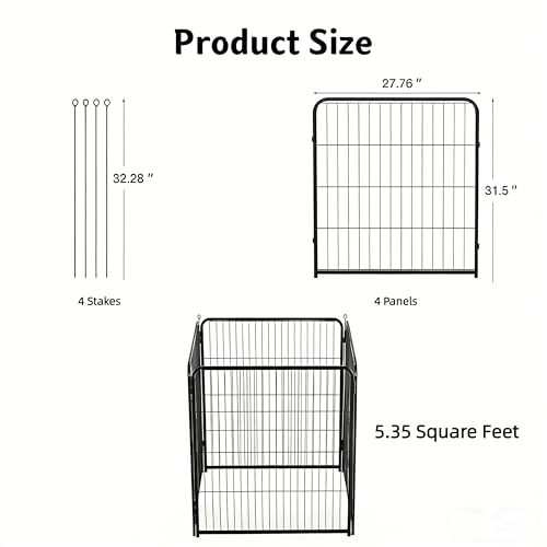Simple Deluxe Dog Playpen Outdoor Indoor, 32 Inch 4 Panels Dog Fence for Small Dogs Puppy, Perfect Dog Pen for Camping, Yard, RV, Garden Fence, Black - size: 32 Inch 4 Panels