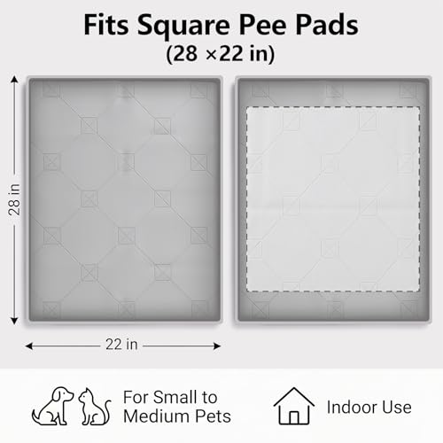 ondware Dog Pee Pad Holder,Silicone Indoor Dog Potty Tray,28x22 in,Gray,Thickened Material,Raised Edge Mat,Completely Leak-Proof, Effectively Protect the Floor, Portable Multi-Use Design. - size: 28x22 in