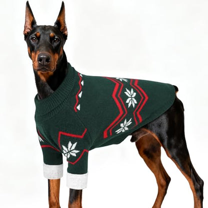 WINGOIN Dog Sweater for Large Dogs, XXXXL Size Dog Christmas Sweaters, Male Female Knit Dogs Turtleneck Pullover with Leash Hole, Pet Warm Winter Clothes for Girl Boy Doberman, Rottweiler (4XL) - size: 4XL: 85-120lbs (Chest:35.4",Neck:23.2",Back:26.8")