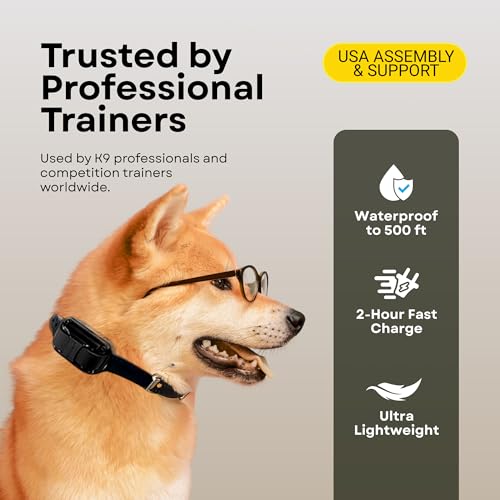 E-Collar ET-300 / ET-302 Dog Training Collar System with Remote - 1/2 Mile Range - Waterproof, Vibration, Sensation - Includes eOutletDeals Pet Towel (2 Dog System - ET-302 Black) - size: 2 Dog System - ET-302 BLACK