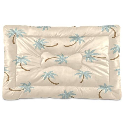 Tropical Tree Pattern Pet Bed Mat for Dogs and Cats, Soft Washable Crate Pad with Non-Slip Bottom, Cozy Bed Cushion for Small Medium Large Pets, 18x24 Inch - size: Small