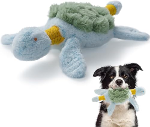 Fuzzwoof Squeaky Dog Toy, New 2025 Turtle Tug of War Crinkle Dog Toy, Tough Large Breed Interactive Stuffed Toy Trianing Fun to Keep Them Busy - style: Turtle