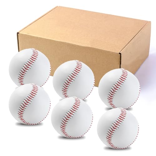 Practice Baseballs for Batting and Throwing Training - color: White Box of 6